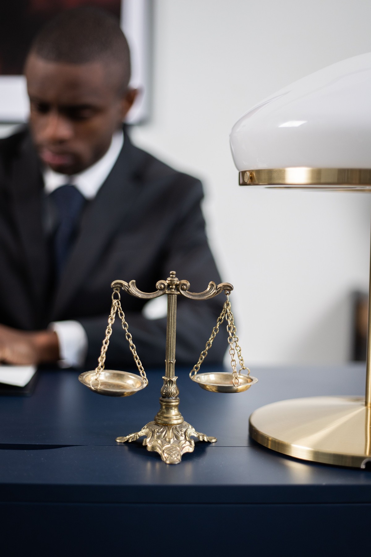 An illustrative legal learning scene with scales of justice